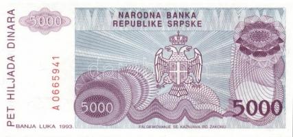 Boszniai Szerb Köztársaság 9db klf modern bankjegy T:I