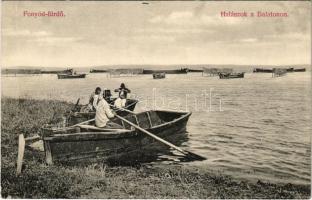 Fonyód-fürdő, Halászok a Balatonon. D.K. Bp. 1906.