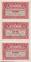1917. 2K (3x) sorszámkövetők, zöld "DEUTSCHÖSTERREICH" felülbélyegzéssel, "1603 77100...