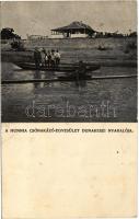 1912 Dunakeszi, Hunnia Csónakázó Egyesület nyaralója, evezős (fl)