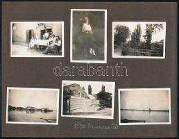 1930 Dunapentele / Dunaújváros, életképek, 22 db albumlapra ragasztott fotó, közte hajómalom, 4,5×6,...