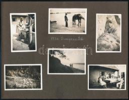 1930 Dunapentele / Dunaújváros, életképek, 22 db albumlapra ragasztott fotó, közte hajómalom, 4,5×6,...
