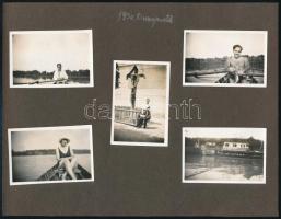 1930 Dunapentele / Dunaújváros, életképek, 22 db albumlapra ragasztott fotó, közte hajómalom, 4,5×6,...