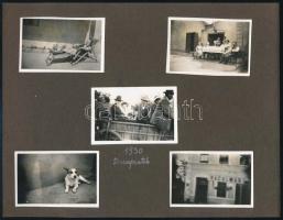 1930 Dunapentele / Dunaújváros, életképek, 22 db albumlapra ragasztott fotó, közte hajómalom, 4,5×6,...