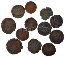 Római Birodalom 12db-os bronz érmetétel a III-IV. századból T:3,3-  Roman Empire 12pcs bronze coin lot from the 3rd-4th century C:F,G