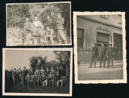 cca 1929-1940 Rongyos gárda, Szentendre Turul-tábor, Losonc, 3 db fotó, 2 db hátoldalon feliratozva, 6×8,5 cm