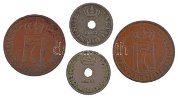 Norvégia 1925-1926. 10ö Cu-Ni (2xklf) + 1939-1940. 2ö bronz (2xklf) T:2,2- patina
Norway 1925-1926....