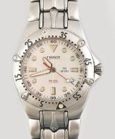 Tissot kvarc karóra, fém szíjjal, elemmel, működik, d: 33 mm