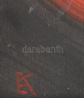 Koppány Attila (1947-): Kompozíció. Akril, vászon. Jelezve balra lent, a hátoldalon autográf felirat...