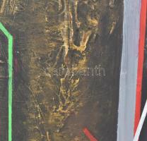 Koppány Attila (1947-): Közelmúlt. Akril, farost. Jelezve jobbra lent, a hátoldalon autográf felirat...