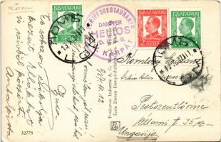 1937 Lom, port, steamship station + "Schiffsrestaurant Dampfer Helios DDSG W. Kárpát" (EK)
