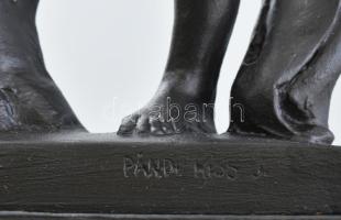 Pándi Kiss János (1905-1981): Fürdőző lány, terrakotta, jelzett, talpa restaurált, m: 22cm