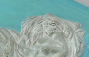 Gáldi Gyula (1908-1981): Alvó vénusz, 1955. Festett gipsz dombormű, jelzett, 22,5x30x2 cm