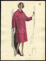 1959 3 db vintage divatkép, ofszet nyomat, papír, jobb felső sarkában kissé foltos, 37,5x28,5 cm