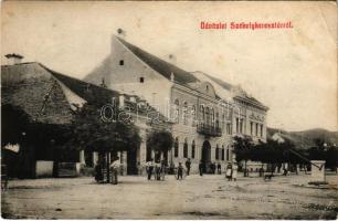 1910 Székelykeresztúr, Cristuru Secuiesc; Kossuth Lajos utca, Korona szálloda / street view, hotel (EB)