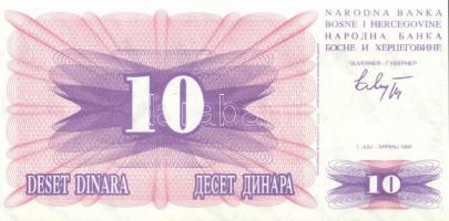 Bosznia-Hercegovina 10db klf modern bankjegy, benne "novcsani bon" T:I
