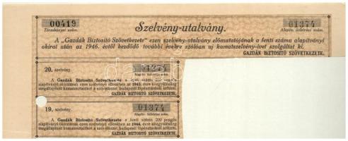 Budapest 1929. "A Gazdák Biztosító Szövetkezete" névre szóló alapítványi okirata 200K-ról,...