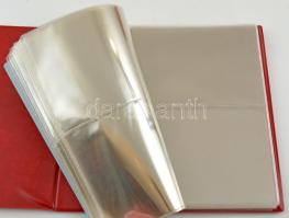 "Münz Briefe aus aller Welt" piros, plüssborítású, négygyűrűs album, 30db kettes osztású b...