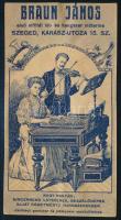 cca 1910 Szeged, Braun János első alföldi lát- és hangszer műtermének számolócédulája