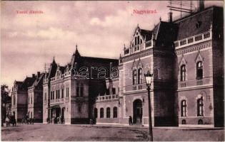 1916 Nagyvárad, Oradea; vasútállomás. Rigler József Ede kiadása / railway station