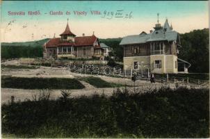 1909 Szováta-fürdő, Baile Sovata; Garda és Visoly villa. Dragomán S. J. kiadása / villas