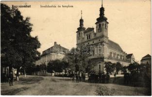 1916 Nagyszombat, Tyrnau, Trnava; Invalidusház (Rokkantak háza) és templom. Winter Zsigmond kiadása / Invalidsky kostol / church and institute for the disabled