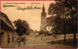 Nagyszombat, Tyrnau, Trnava; Béla király utca. Ifjabb Winter Salamon kiadása / street view