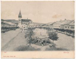 Bártfa, Bardiov, Bardejov; Fő tér. Divald Adolf 181. 2-részes kihajtható panorámalap / main square. 2-tiled folding panoramacard (EK)