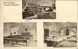 1918 Budapest VIII. M. kir. Honvéd Ludovika Akadémia, hálóterem, tanterem, ebédlő, belső (EK)