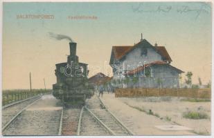 1920 Balatonfüred, Vasútállomás, gőzmozdony, vonat. Vasúti Levelezőlapárusítás 6905. (EK)