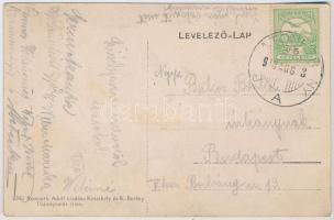 1913 Balatonberény, Fürdőzők, strand, kabinok. Neumark Adolf kiadása (fl)