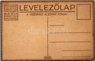 Visegrád, A visegrádi alsó vár romjai. A Visegrádi Várbizottság Művészlapjai Lux Géza eredeti rajzai...