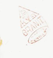 7 db Gránit dísztányér. Kézzel festett, jelzett, vegyes állapotban d:18-23 cm