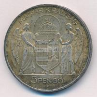 1939. 5P Ag "Horthy balra" T:2,2- patina, ph
Adamo P8.2