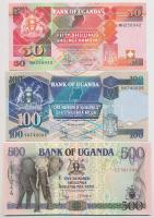 Uganda 1996. 50Sh + 100Sh + 500Sh T:I,I- Uganda 1996. 50 Shilingi + 100 Shilingi + 500 Shilingi C:UNC,AU