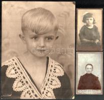 cca 1900-1920 9 db portré fotó, egy kivételével keményhátú, közte egy Kirschweng Lajos bicskei fényk...