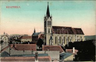 Keszthely, Főtér, templom. Mérei Ignác 605. 1909.
