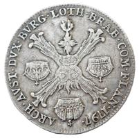 Osztrák Németalföld 1797B 1/4 Koronatallér Ag "II. Ferenc" T:3 kitűzővé alakítva, tűhiány ...