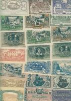 Ausztria 511db főleg klf szükségbankjegy tétel, sok sorral T:I (túlnyomó többsége), II (kevés)