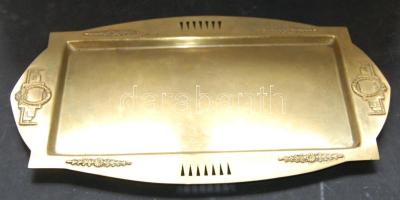 Múlt századi díszes réz tál, 38,5cm-es szélességgel