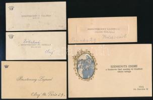 cca 1920-40 5 db kolozsvári névjegykártya, többségében a Beszterczey család tagjaitól
