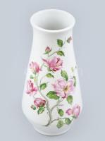 Virágmintás porcelán váza, jelzés nélkül, hibátlan, m: 21,5 cm