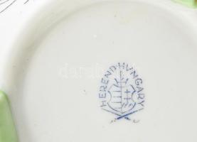 Herendi Viktória mintás bonbonier, kézzel festett porcelán, plasztikus rózsa motívummal, lepattanáso...