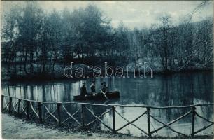 1913 Előpatak, Valcele; Csolnakázó tó, csónakázók. Berko Lipót kiadása / rowing boat, lake
