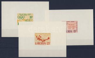 1964 Tokiói olimpia sor vágott blokkformában Mi 623-625