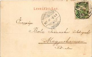 1907 Karánsebes, Caransebes; Dealul Crucii (Kereszthegy) és a villanytelep / Dealul Crucii si stabil...