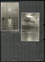 1959 Balatonföldvár, vitorlásverseny, 5 db fotó, kartonra ragasztva, kartonon datált és feliratozott...