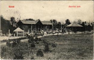 1912 Arad, Újarad, Amerikai park, vendéglő és étterem. Bloch H. 73. / restaurant (fl)