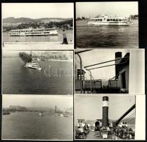 cca 1957-60 Dunai hajók (Deák Ferenc, Budapest stb.), 6 db fotó, részben hátoldalán datált és feliratozott, 9×13,5 cm körüli méretekben