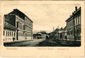 1913 Karánsebes, Caransebes; Temesvári út. H. Rosenfeld kiadása / Temesvarer Strasse / street view (EK)